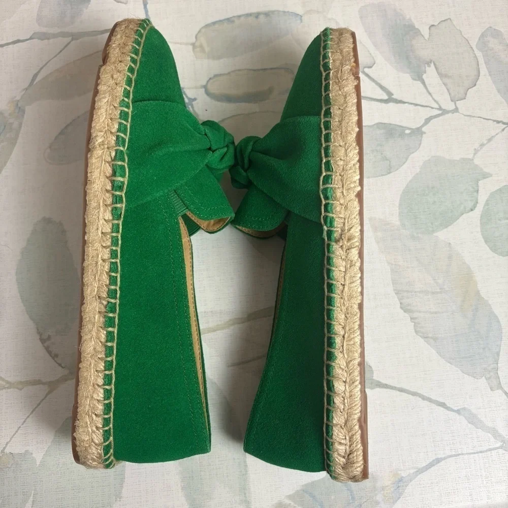Talbots Womens Izzy Knot detail Espadrilles Suede Leather size 7M